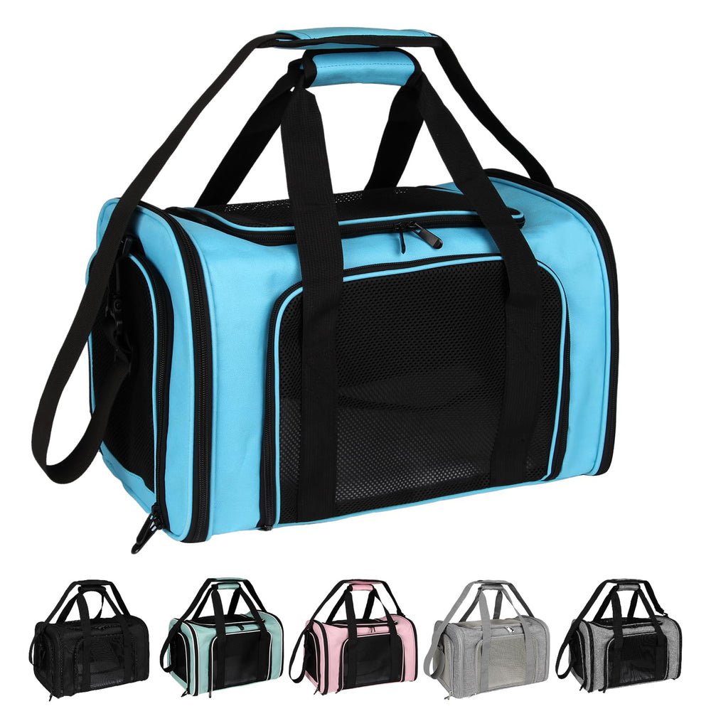 Top Tasta transporteur bleu pour chien et chat, ouverture et confort en voyage.