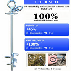 TOPKNOT cable-chien-20-pieds: liaison robuste pour chiens moyens et grands