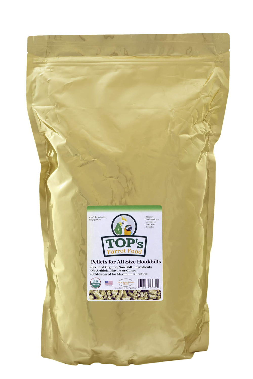 TOP's Parrot Food Hookbills croquettes diamètre 1/4 pouce, ingestion facilitée