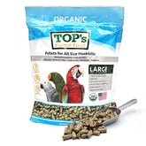 TOP's Parrot Food Pellets Hookbills pour petits perroquets, texture adaptée pour moins de déchets.