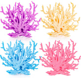 Topzea corail artificiel bleu, décor coloré pour aquarium et refuge pour poissons.