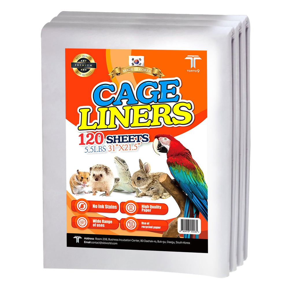 TORTO9 feuilles de cage pour oiseaux, lot de 120, litière sûre et absorbante