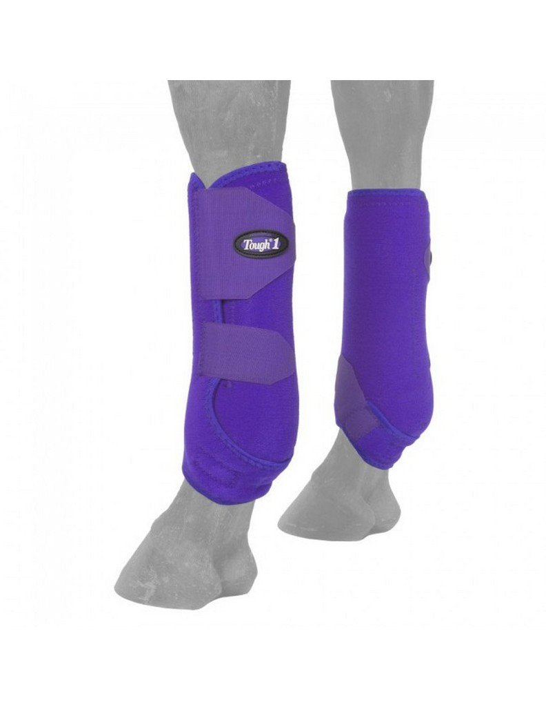 Botte sportive ventilée Tough 1 avant, taille L, violet, protection et soutien.