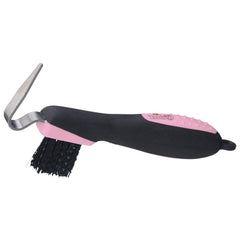 Tough 1 pince à sabot et brosse rose, pratique pour nettoyer les sabots en profondeur.