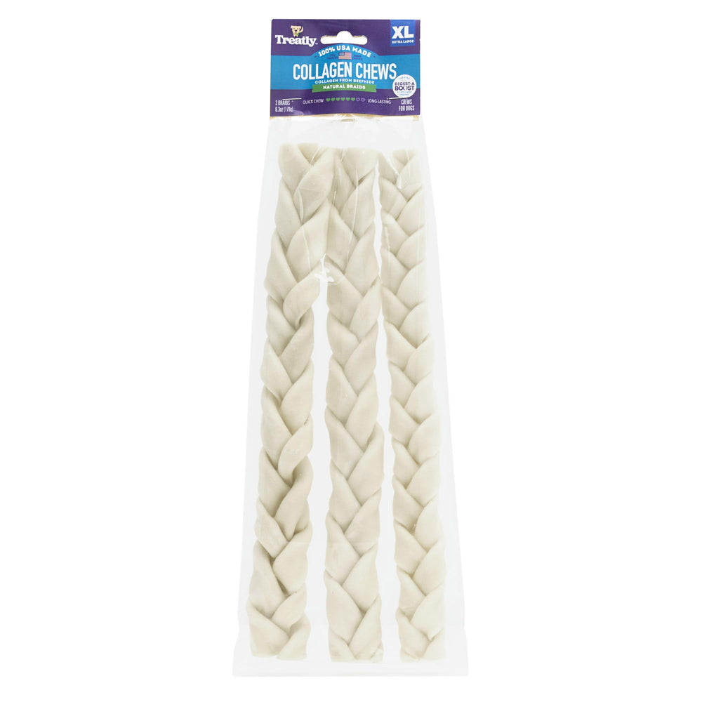 Treatly nattes collagene chien 12-13 po, friandise longue mastication.