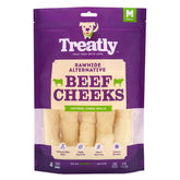 Friandise Treatly roulements de joue de boeuf 4po : mastication longue et naturelle.