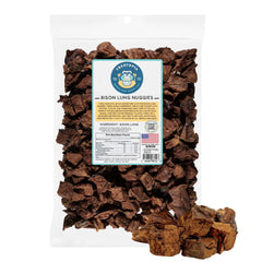 TREATOPIA Bison Lung Nuggies emballage pratique pour le stockage et la fraîcheur.