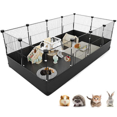 Tresbro cage cochon d'inde imperméable PVC, fond robuste.