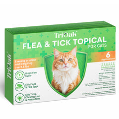TriOak ensemble de 6 doses pour 6 mois, prévention des puces et des tiques.