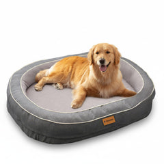 Trisundi lit chien oval orthopédique avec mousse nid d'abeille pour soutien articulaire.