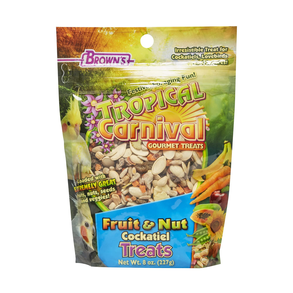 Tropical Carnival – Morceaux fruits et noix pour calopsitte, attrayants et nutritifs.