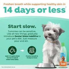 TropiClean additif eau sans goût pour chien, simple à utiliser.