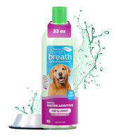 Bouteille TropiClean additif eau dent chien, haleine plus fraîche.
