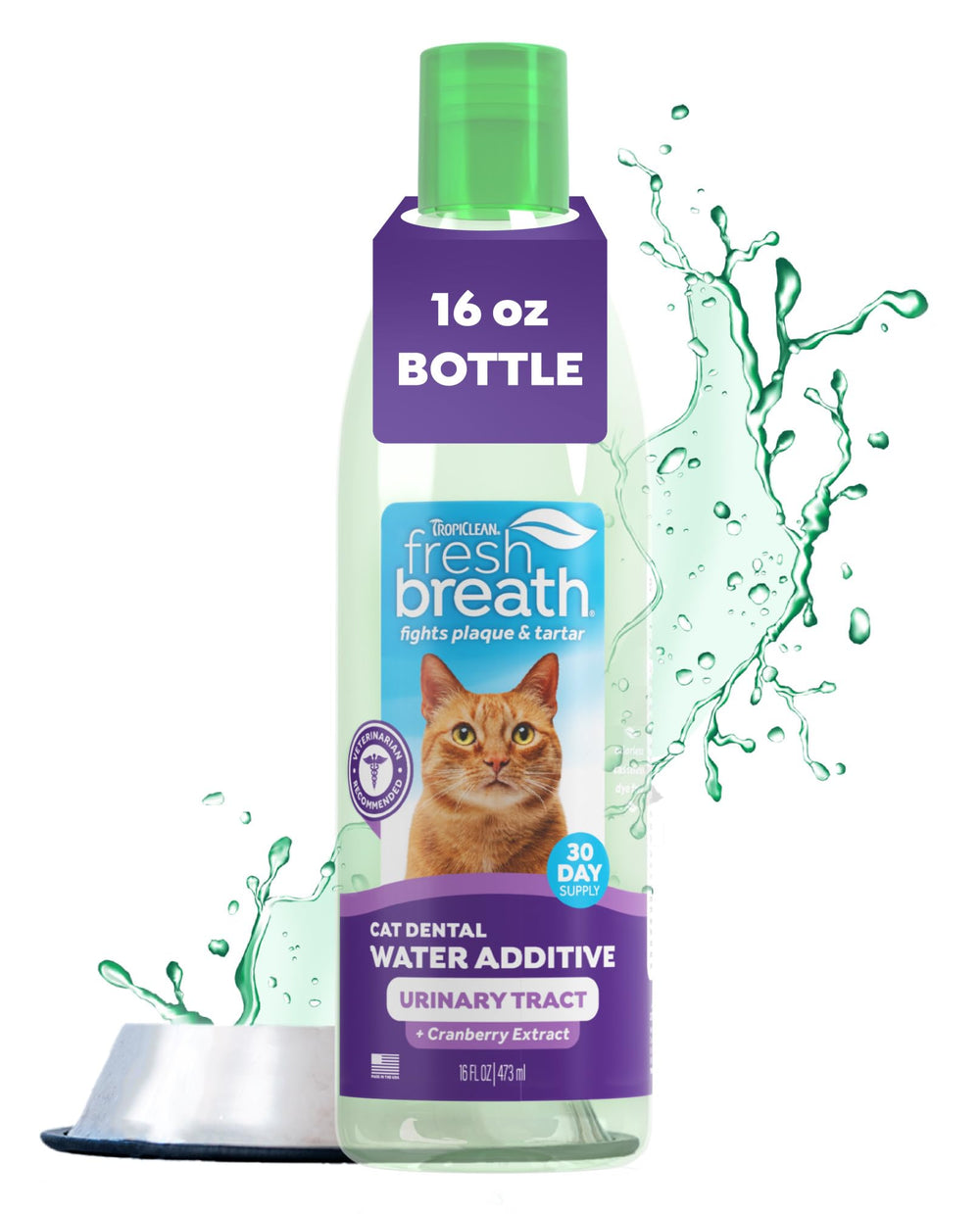 TropiClean – eau dentaire chat pour respiration plus fraîche et dents propres.