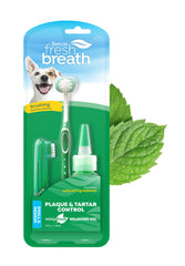TropiClean kit-brosse-dent-tripleflex pour chien, brossage facile et efficace.