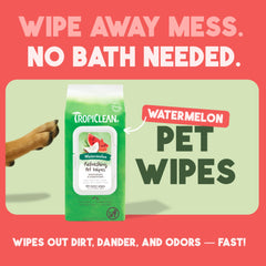 Lingettes TropiClean corps et dessous pour rafraîchir sans effort.