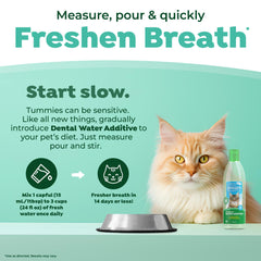 TropiClean: sourire-chat-haleine-fraiche, suggérant une haleine plus fraîche.