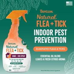 TropiClean spray sur tapis et meubles pour premiers signes