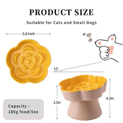 TRUNDISAN bol chat alimentation lente fleur, contrôle lent de l’ingestion.