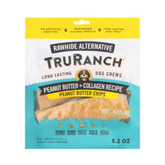 TRURANCH Collagen Chips emballage ouvert, snack durable pour chiens.