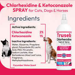 Étiquette Truseb Aloe Vera montrant une action nettoyante et apaisante.