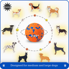 Trustic balle en mousse 3 pouces pour chiens moyens et grands, en action