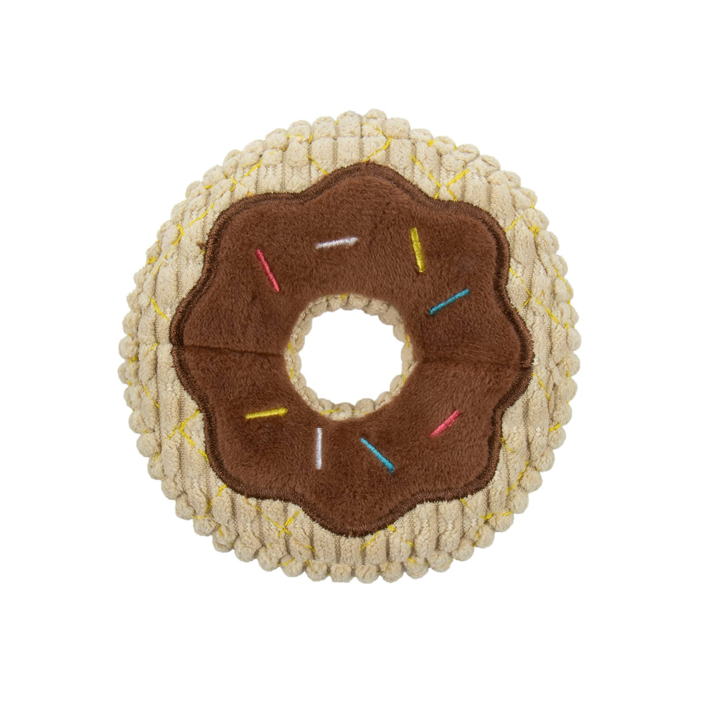 TrustyPup beignet sifflet peluche tan petit, parfait pour jeux et câlins.