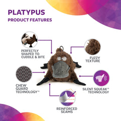 TrustyPup platypus technologie coutures renforcees, jouet plus resistant pour les sessions de jeu.