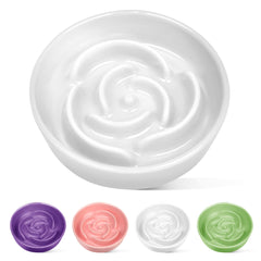 Bol TRUVIC en céramique avec labyrinthe rose à pétales pour repas plus lents.
