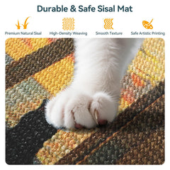 Tapis Truvito sisal motif coucher de soleil, stimulation visuelle apaisante.
