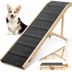 Rampe Tsukiko pour chien de 64 po avec plateforme, sécurité adaptée au lit