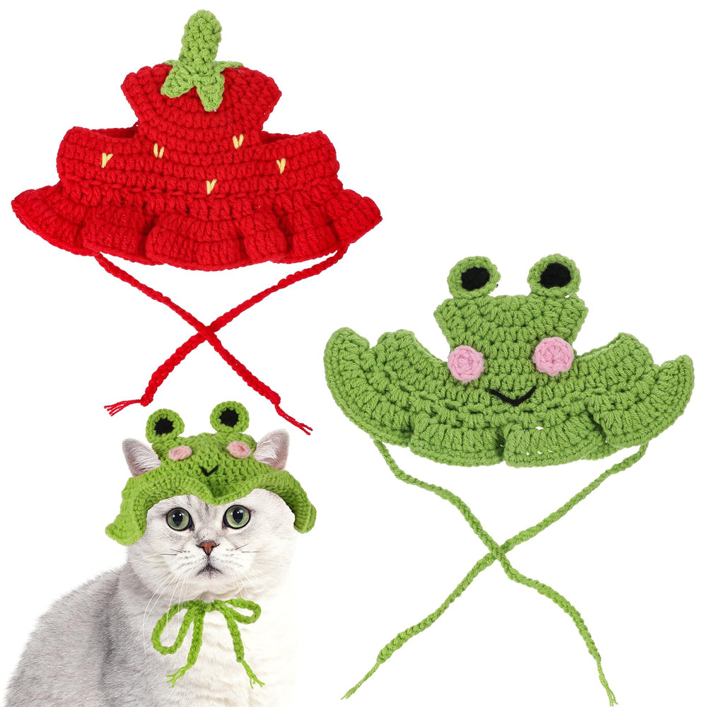 Chapeau Tucnoeu fraise rouge pour chat, idéal sorties et photos