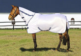 TuffRider couverture anti-mouches face: maillage respirant et protection légère du cheval.