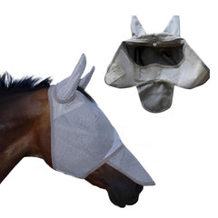 TUFFTEQ masque cheval visière intégrée, protection UV et réduction de l'éblouissement