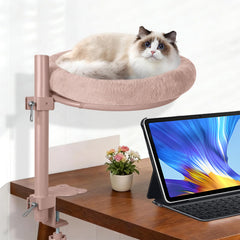 Turbosus lit-chat-bureau avec rotation 360° pour chat actif près du bureau