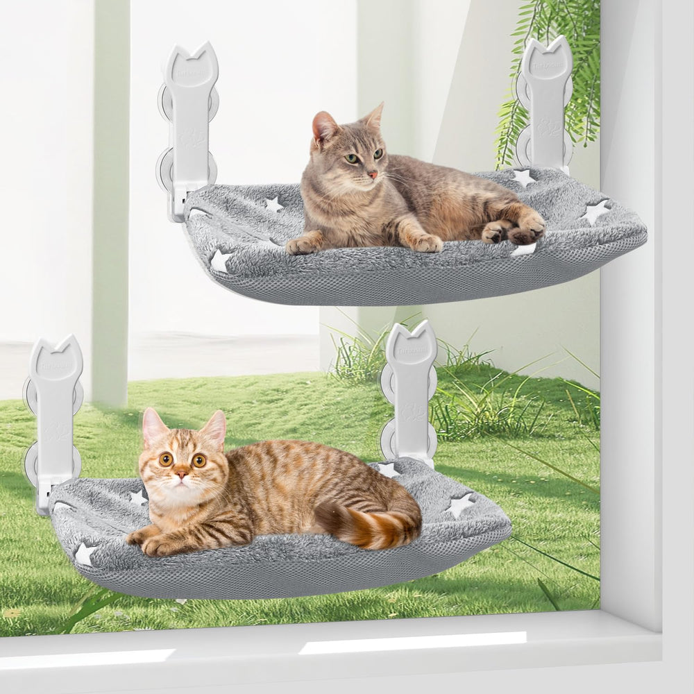 Turbosus lot-deux-perchoirs-fenêtre-chat, parfait pour deux chats.