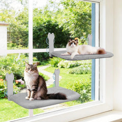 Turbosus : Paire de perchoirs fenêtre chat, parfait pour l'observation.