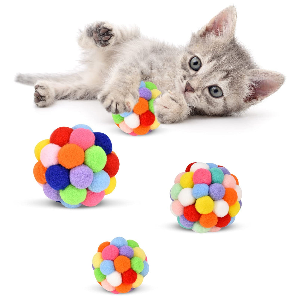 Boules TUSATIY pour chat arc-en-ciel 3 pièces stimulant le jeu.