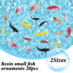 Tweruna poisson koi mini jaune 1,5 cm, touche colorée naturelle.