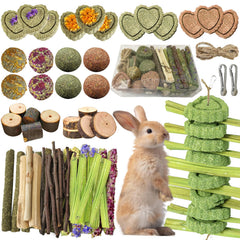 Tyotrbs coffret jouets à mâcher pour lapin, stimulation tactile et divertissement.