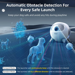 uahpet lanceur-balles avec detection obstacles: sécurité renforcée lors des jeux.