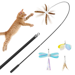 uahpet-tige-plume-rétractable-60-pouces offre une distance sécurisée pour le jeu du chat.