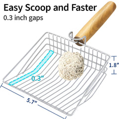 Pelle UFECODO inox avec manche en bois, robuste et ergonomique.