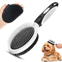 UGNEL brosse double-face pour animaux: pelage lisse et massage stimulant.