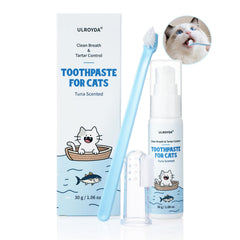 Ulroyda kit dentaire pour chat Tuna, facilite brossage régulier et agréable