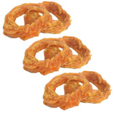 Ultra Chewy anneaux tendon dinde en gros plan, récompense protéinée naturelle pour chiens.