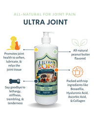 Ultra Joint—chien utilisation, produit quotidien soutenant mobilité et activité.