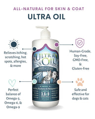 Ultra Oil Skin & Coat : goutte doseuse facilitant l'administration dans l'alimentation.