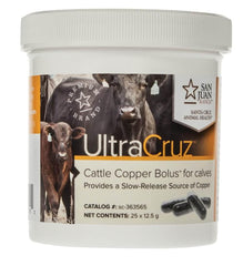Bolus cuivre UltraCruz pour bovins — capsule qui se libère lentement pour une supplémentation continue