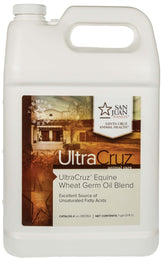 Flacon UltraCruz huile germe de blé pour cheval pelage sain et brillant.